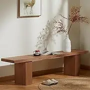 Farmhouse Dining Bench, Entryway Bench with Armless Design, Long Kitchen Bench with Sturdy Frame, for Living Room, Hallway, Kitchen, Entryway(Brown,160cm/63in)