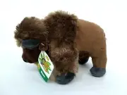Bison Mini Cuddlekins Plush with Tag by Wild Republic K&M Brown 2016 NWT 9"