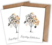 WBdesignz Sympathy Cards Pack of 2 with Envelopes Ginkgo - Condolence Card Sincere Condolence Funeral Funeral Funeral Card Ginko (DIN A6) (2x)