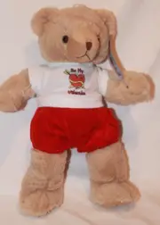 Teddy Bear "By My Valentine" Stuffed Animal Plush, Beige 15" Animaland