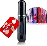 Perfume Atomiser - Travel Essential, Refillable Perfume Travel Bottle, Atomiser Spray Bottle (5 ml) 18 Colors best for Travel, Party or Work (Piano Black)