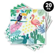 Flamingo Tropical Theme Luncheon Napkins 20PK - Kids Birthday Party Tableware