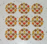 Flatback Planar Resin Embellishments Retro Flowers x 9