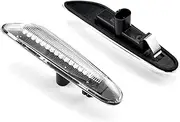 Turn Signal Lights for BMW E60 E61 E90 E91 E92 E93 E81 E82 E88 E46 X3 X1 LED Dynamic Turn Signal Blinker Side Marker Mirror Indicator Light Turn Signal Lights(Crystal White-2)