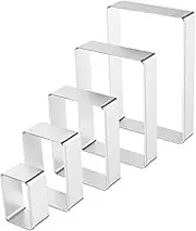 Didiseaon 5pcs Stainless Steel Cookie Molds Baking Set Rectangular Biscuit Cutter Mold Cookie Cutters Cookie Dough Press Tool for Cookies Cakes