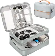 Electronics Travel Organizer Double Layer Cable Organizer Bag Watreproof Electronics Accessories Storage Bag,Grey