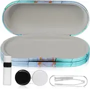 [HIAKDOFT] 1Set Travel Eyeglass Case with Reusable Holder Double Glasses Storage Box for Lenses and Eyewear Leak PU Material Portable Design for Go Use