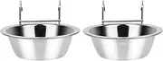 Fri4Free 2PCS Hanging Dog Bowls for Kennel Outside or Inside,7.5oz Stainless Steel Dog Crate Water Bowl No Spill, Puppy Feeder Food Holder Puppy Bowls for Small Crate,Cage,Kennel Accessories