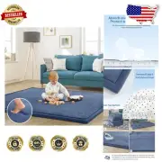 Soft 1.2-Inch Thick Memory Foam Baby Play Mat - Non-Slip Nursery Rug 79"x79"