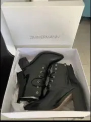 Zimmerman Ladies Lace Up/Zimmerman Black Boots