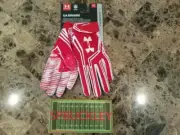UA UNDER ARMOUR SWARM SKILL POSITION ADULT FOOTBALL GLOVES, 1271170, NWT