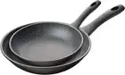 Pyrostone 2-Piece Non-Stick Fry Pan/Skillet Set, 24 & 30 Cm, Black