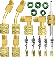 R410a Adapter Kit Mini Split Adapter Refrigerant Hose Adapter, 5/16'' Female 1/4'' Male