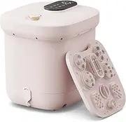 Bear Foot Spa Bath Massager, Motorized Foot Spa with Heat & Timer, 20 Massage Roller, Removable Massage Disc, Gifts for Women Men Mom Dad, Fathers Day, Mothers Day, Apricot (AU Adapter)