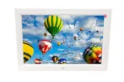 10" Digital Photo Frame Multimedia Player Usb Card Reader Jpeg Mp3 Avi White