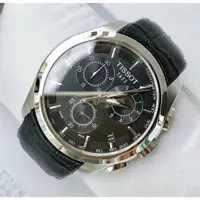 在飛比找蝦皮購物優惠-TISSOT Couturier 黑色面錶盤 黑色皮革錶帶 
