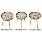 Side Table with Shell Inlays End Table Bedside Table Ornament Coffee Table for