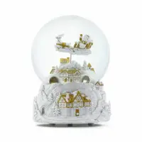 在飛比找momo購物網優惠-【JARLL 讚爾藝術】幸福的雪白聖誕白金款 水晶球音樂盒(