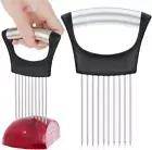 Onion Slicer Stainless Steel Onion Cutter Onion Holder for Slicing Vegetable Cho