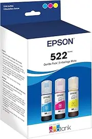 EPSON 522 EcoTank Ink Ultra-high Capacity Bottle Color Combo Pack (T522520-S) Works with EcoTank ET-2720, ET-2800, ET-2803, ET-2840, ET-4700, ET-4800, ET-4810