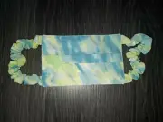 Justice reusable scrunchie Face MAsk green/blue tye dye new