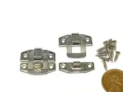 2 Sets 24mm x 19mm silver Mini screws Box Decorative Case Hasp Latch E15