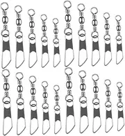 Abaodam 50pcs Fishing Swivels Connector Kit for Tackle Accessories High Pulling Force Smooth Rotation Flexible Fishing Methods