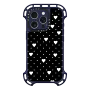 iPhone 16 Pro Ultra Bounce Case MagSafe Compatible Pin Point Hearts Black