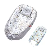 在飛比找Yahoo奇摩購物中心優惠-colorland純棉附頭枕嬰兒床 多功能新生兒床中床 寶寶