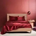 Satin Bed Sheet Set Silk Blend Extra Large Bed Cover Set Quilt Cover Pillowcase