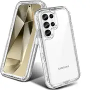 For Samsung Galaxy S24 Ultra Case Drop Resistant Defender Tradies Heavy Duty Rugged Shockproof Cover (Clear)