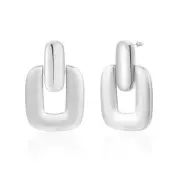Silver Hoop Dangle Earrings for Women Girls - Statement Retro Chunky Earrings, F