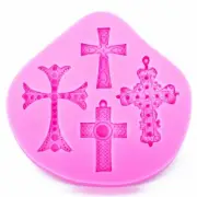 Crosses Silicone Mold Reverse Forming Fondant Cake Polymer Clay Chocolate Tools