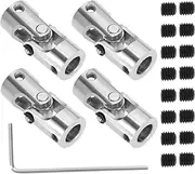 eMagTech 4Pcs 8mm to 8mm Metal Shaft Coupling Universal Joint Shaft Coupling Flexible Coupling Connector Accessories for Model Car Ships Robots