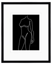 Courtside Market Black & White Figure 16x20in Framed Art