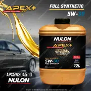 Nulon APEX+ 5W-30 Fuel Efficient Engine Oil 10L APX5W30A5-10 Ref SYNFE5W30-10