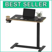 Versatile Height-Adjustable Bedside Table with Hidden Casters for Easy Mobility