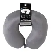 Milano Decor Memory Foam Travel Neck Pillow with Clip Grey