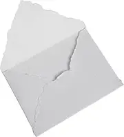 Wanderings Handmade White Deckle Edge Envelope - 5x7" Package of 25 - for Announcements, Wedding Invitations, Greeting Cards, Crafts - Thick 250 GSM
