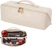 [Linpr] Travel Storage Bag for Dyson Airwrap Styler/shark flexstyle, Portable Handheld Travel Case, Double Compartments Organizer Bag with Large Opening, Waterproof Hair Dryer Carrying Case (White)