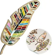 YUWJOOWEE Mosaic Feather Kit - DIY Craft for Adults & Kids, Wood Art Making Kit for Home Decor, Craft Lovers