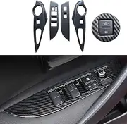 ruihe Carbon Fiber Color Window Switch Decoration Decal Frame Cover Panel Trim Door Handle Armrest Fit for Toyota GR Corolla 2023 2024 North American Version Not Sedan