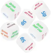 6pcs Six-Sided Dice Drunk Rolling Decider Friends Gathering Drinking Game Family and Friends Dice Game Football Drinking Dice Fun Drinking Dice Game Number Dice Acrylic