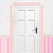 Nuanchu 10 Pcs Scalloped Wall Sticker 15.75 Inch Boho Giant Scalloped Edge Stick Wall Decor Pink Peel and Stick Waterproof Wall Decals for Kids Girls Bedrooms Playroom Nursery Classroom