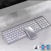 Slim Rechargeable Bluetooth Keyboard Mouse Set 2.4G USB Wireless for Laptop PC