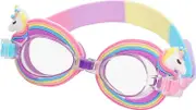 Lertenys Kids Swimming Goggles with UV Protection and Anti-Fog Leak-Free Kids Unicorn Swimming Goggles, Adjustable Straps, Flexible Nose Bridge Design