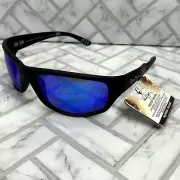 NWT Panama Jack Sunglasses 19386SPO400 MIR Black Frames Blue Lens 100% UVA-UVB