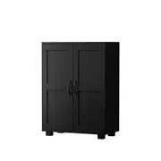 Oikiture Storage Cabinet Bathroom Buffet Sideboard 2 Door Cupboard Black