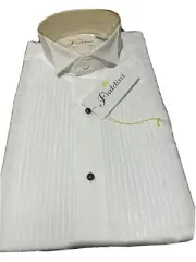 NWT Fialdini Mens White Tuxedo Shirt Small 32/33