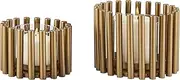 [DANYA B] Pela Pillar Ring Warm Gold Midcentury Modern Votive Hurricane Candle Holders - Set of 2